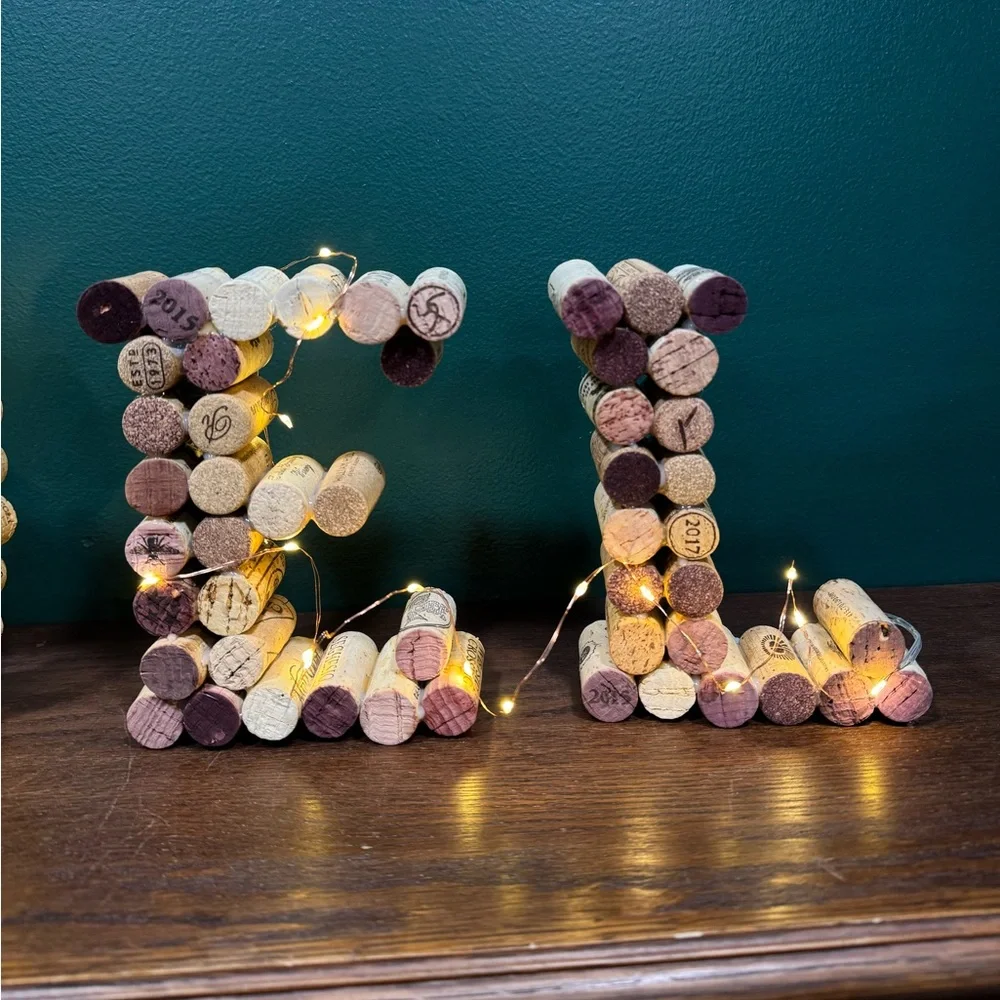 Christmas decor Wine Cork NOEL Sign with Lights